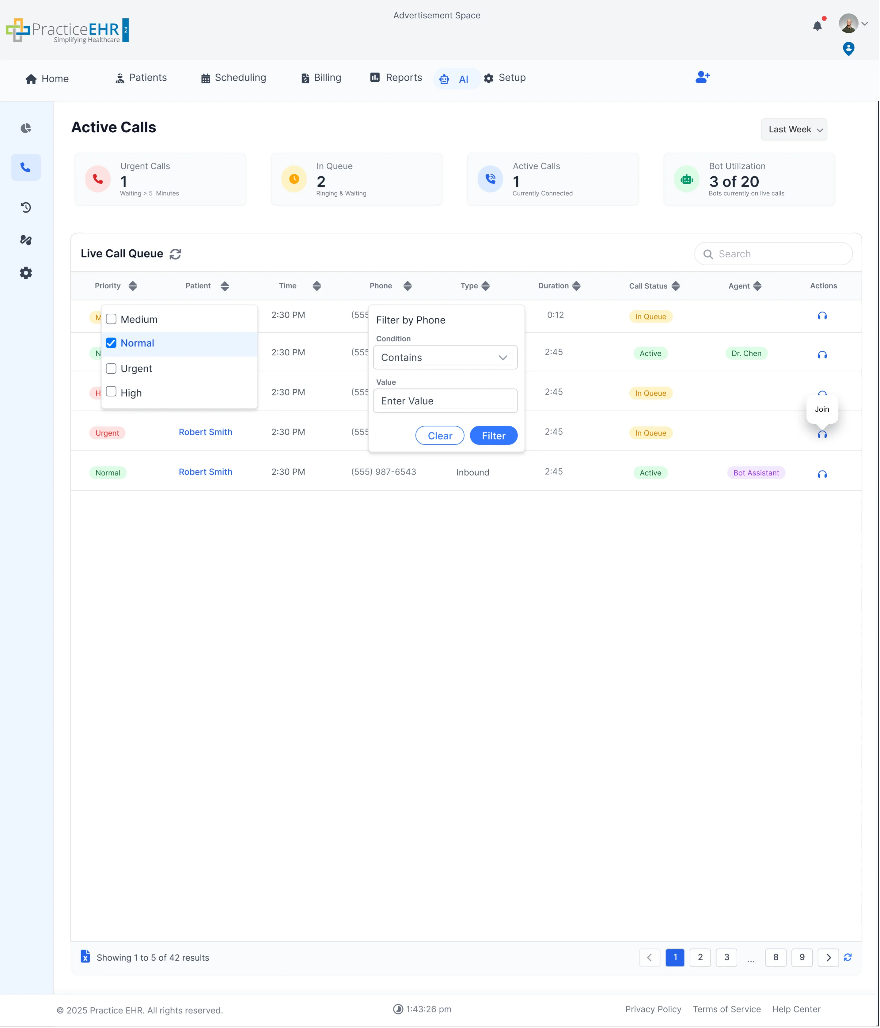 Filtering UI behaviors