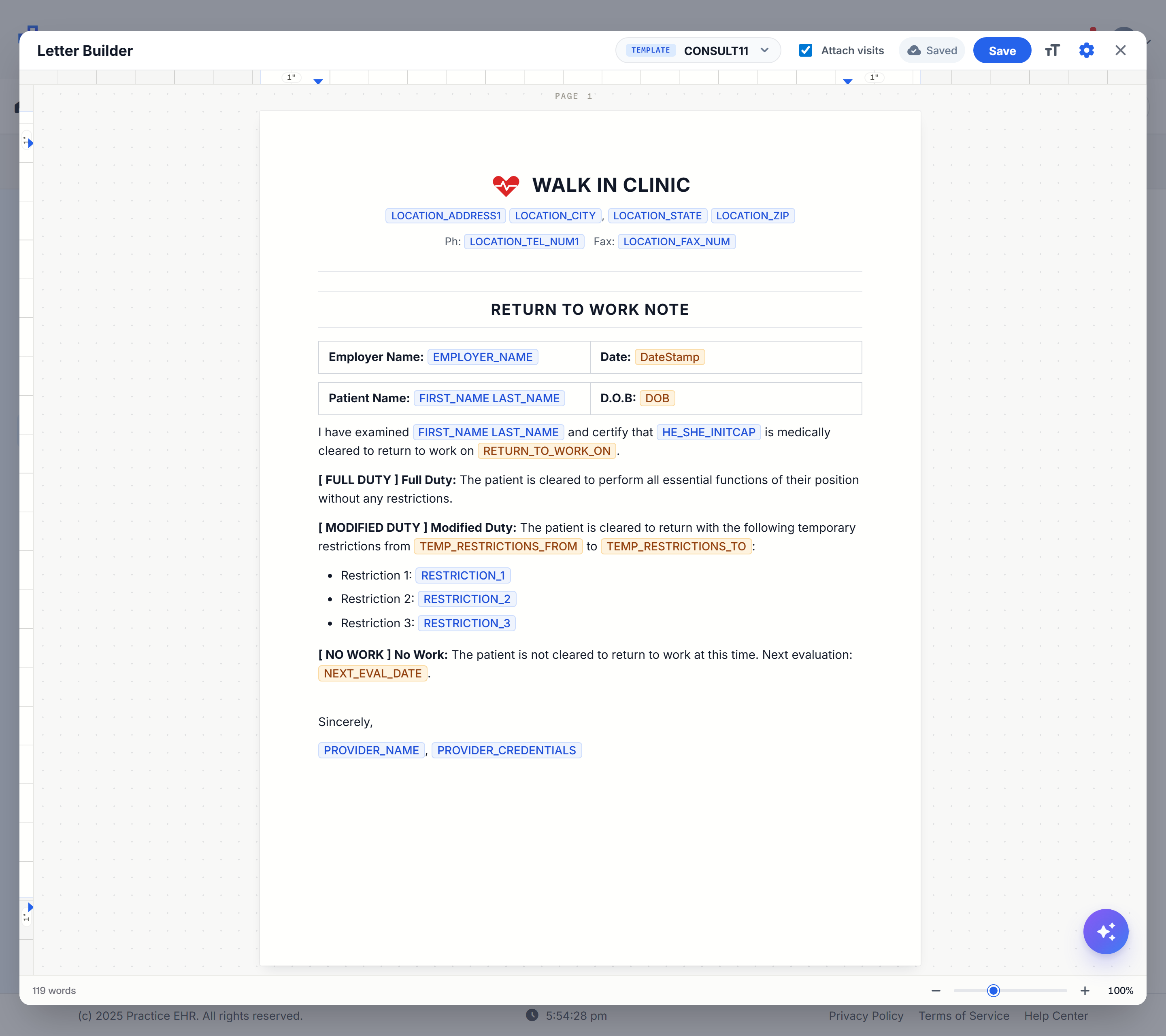 Embedded Letter Builder inside the Appeals tab