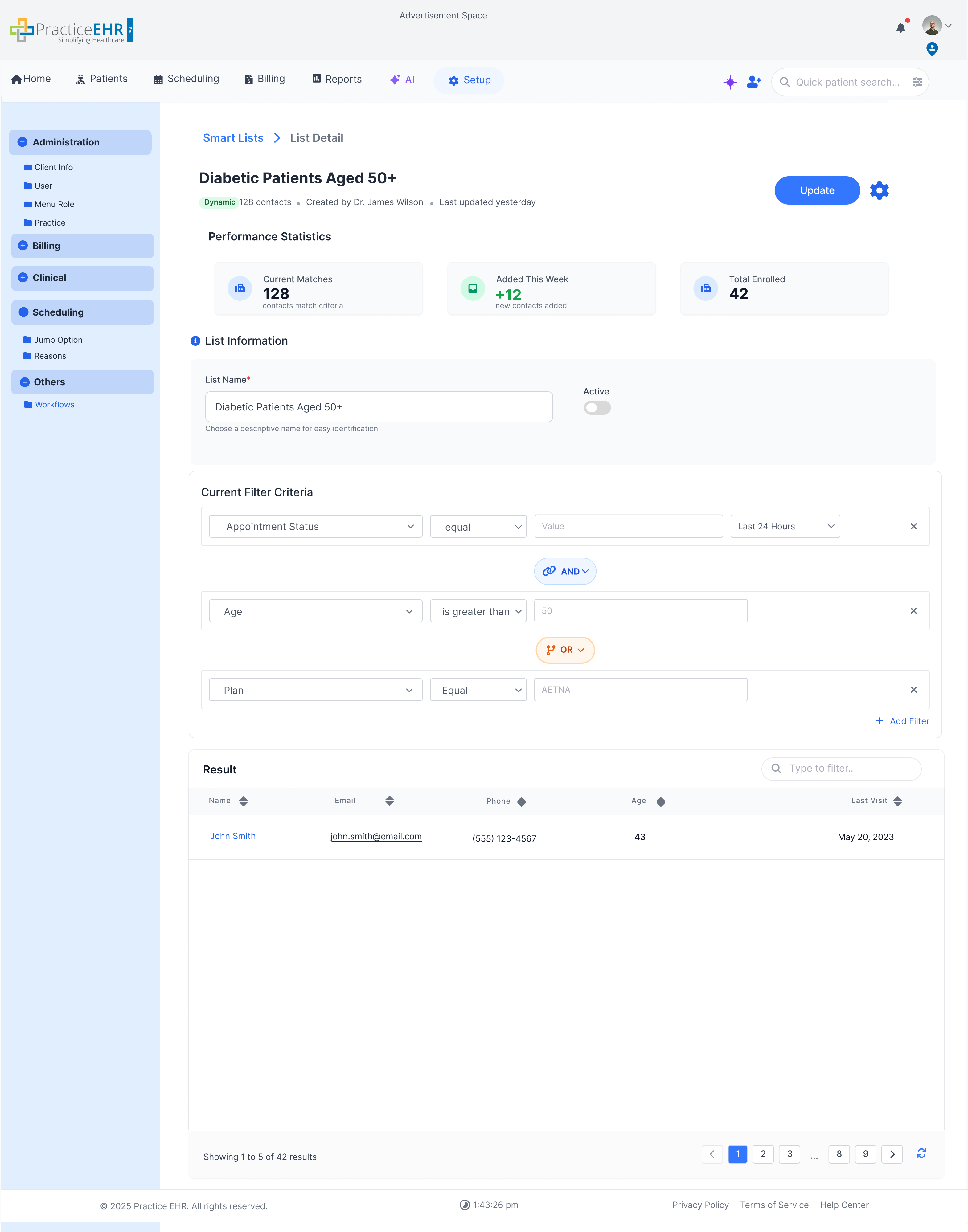 Smart List detail (placeholder grid)