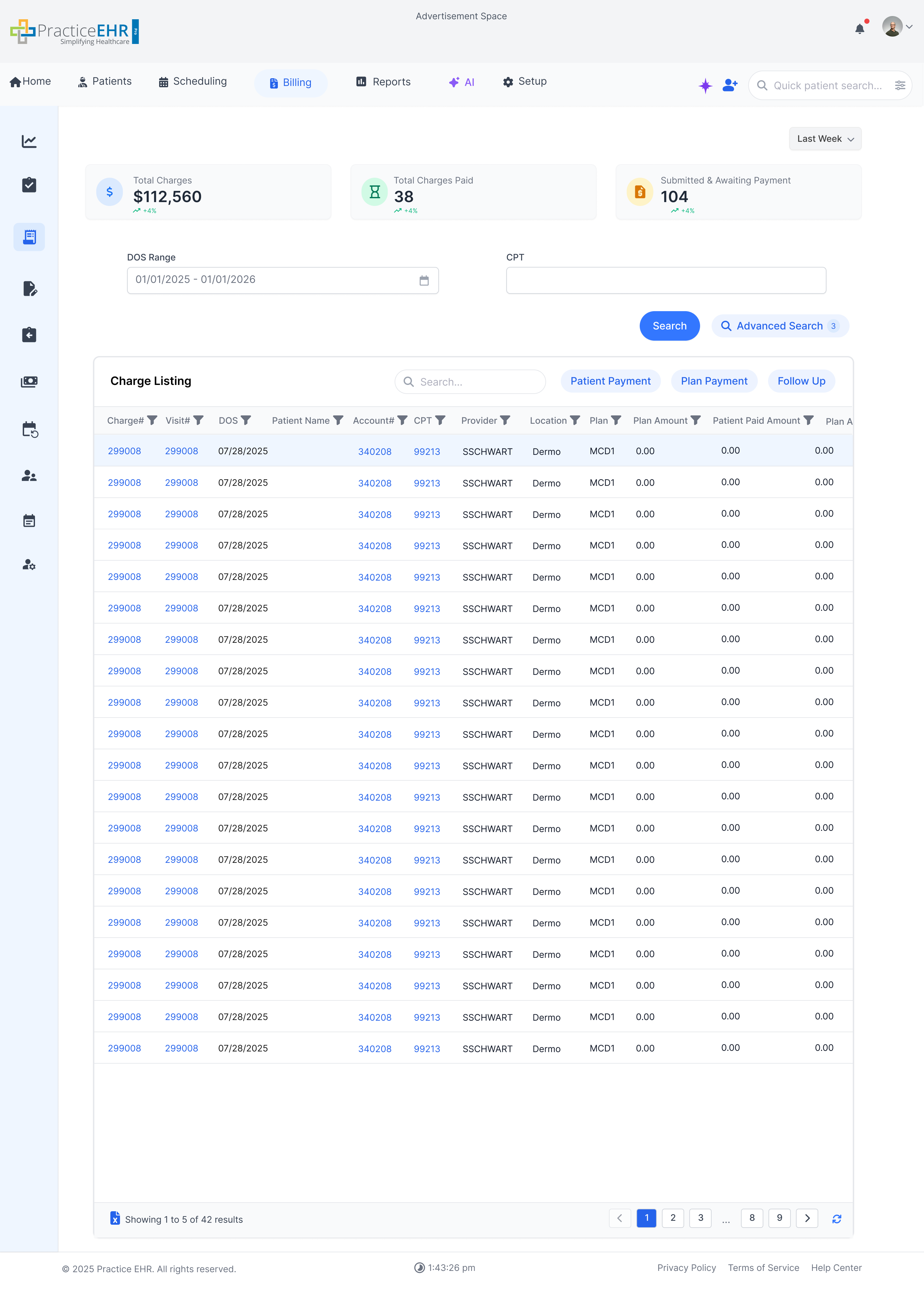 Type 2: After Search, criteria collapses and Advanced Search shows applied filter count