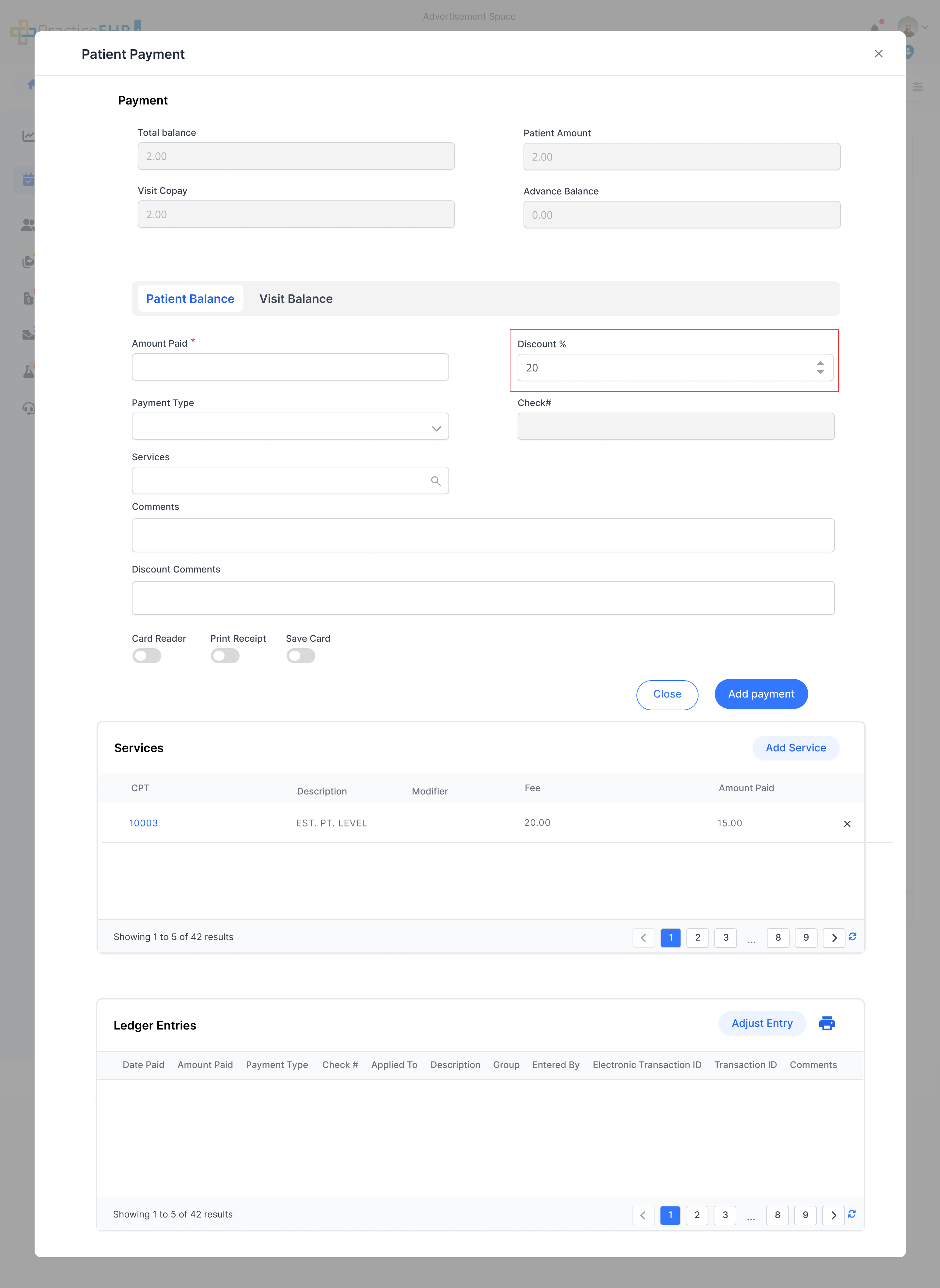 Open Visit Encounter Form Payment image