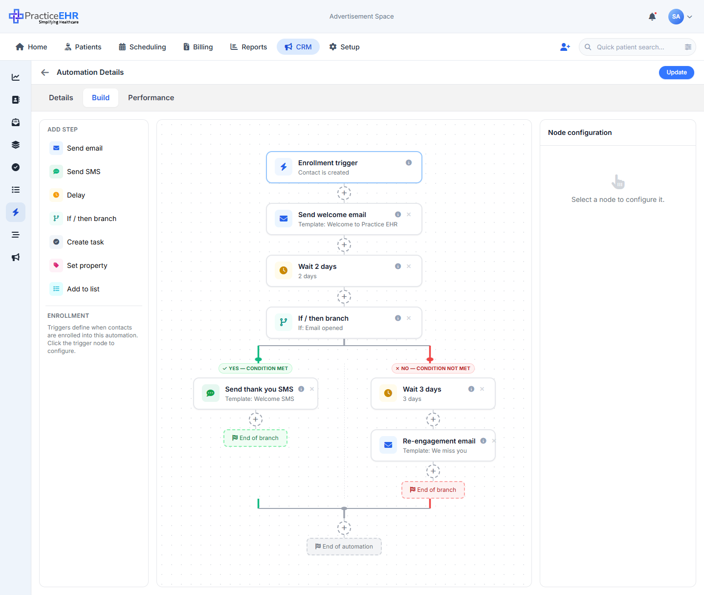 Automation builder Build tab