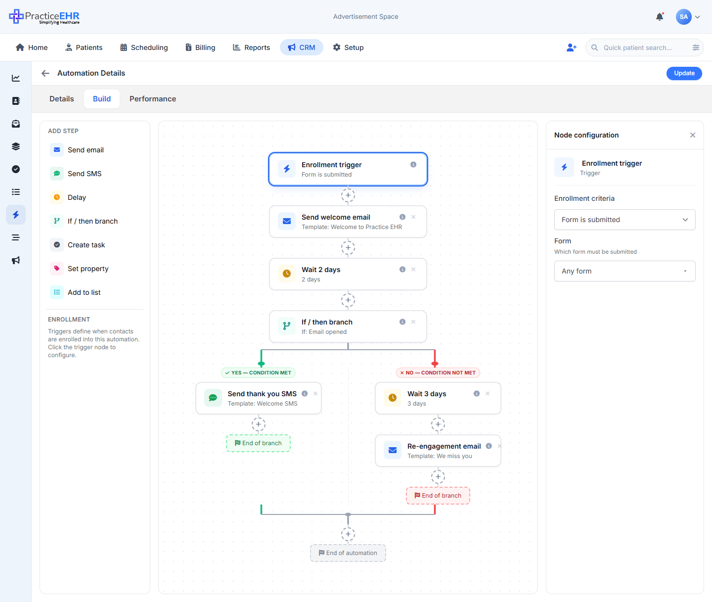 Trigger: Form is submitted — with Form picker