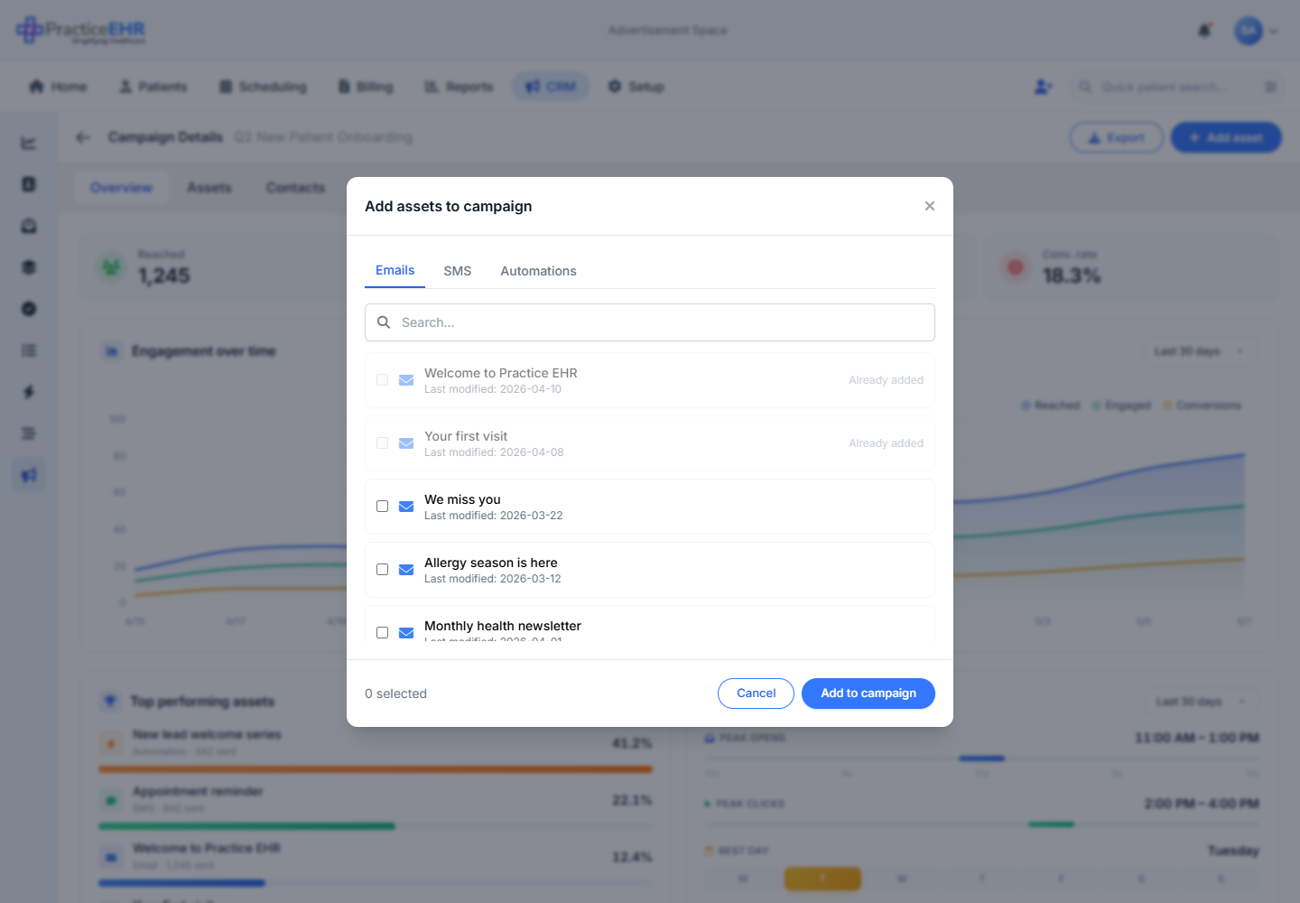 Add asset modal
