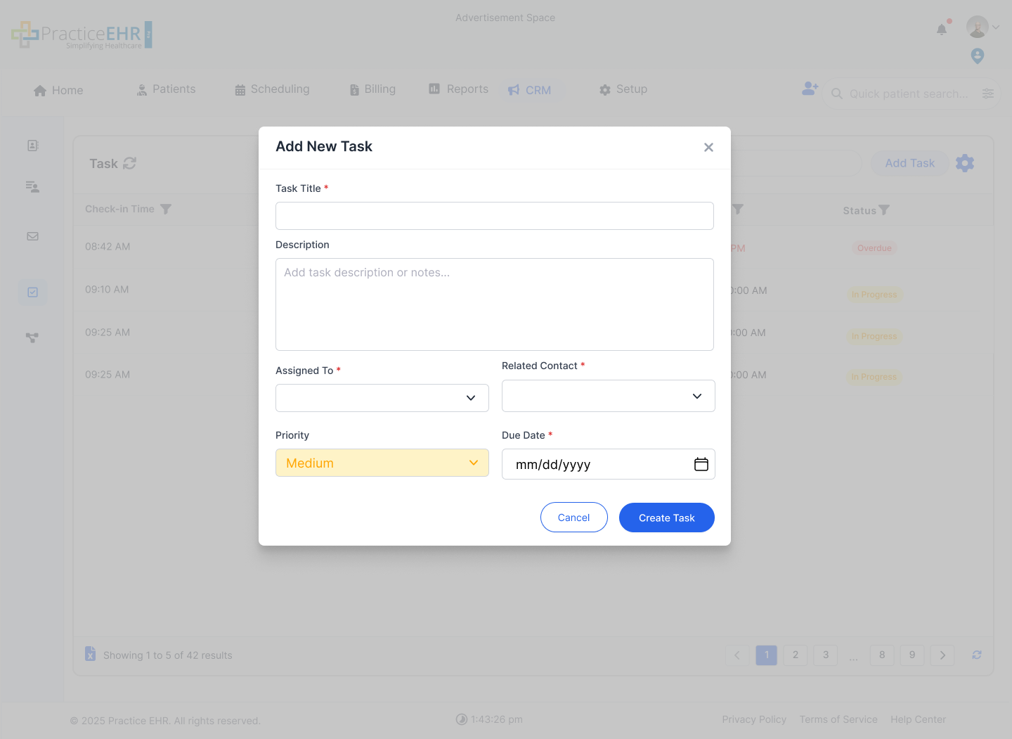 Create Task Modal
