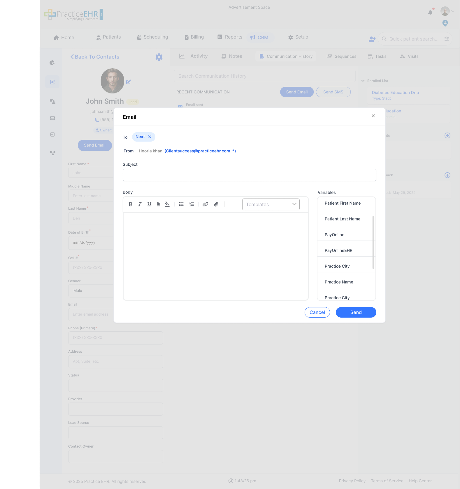 Communication History Message Card