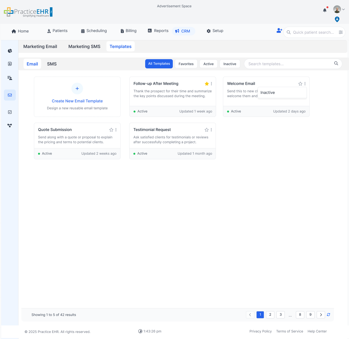 Template Tab Email List