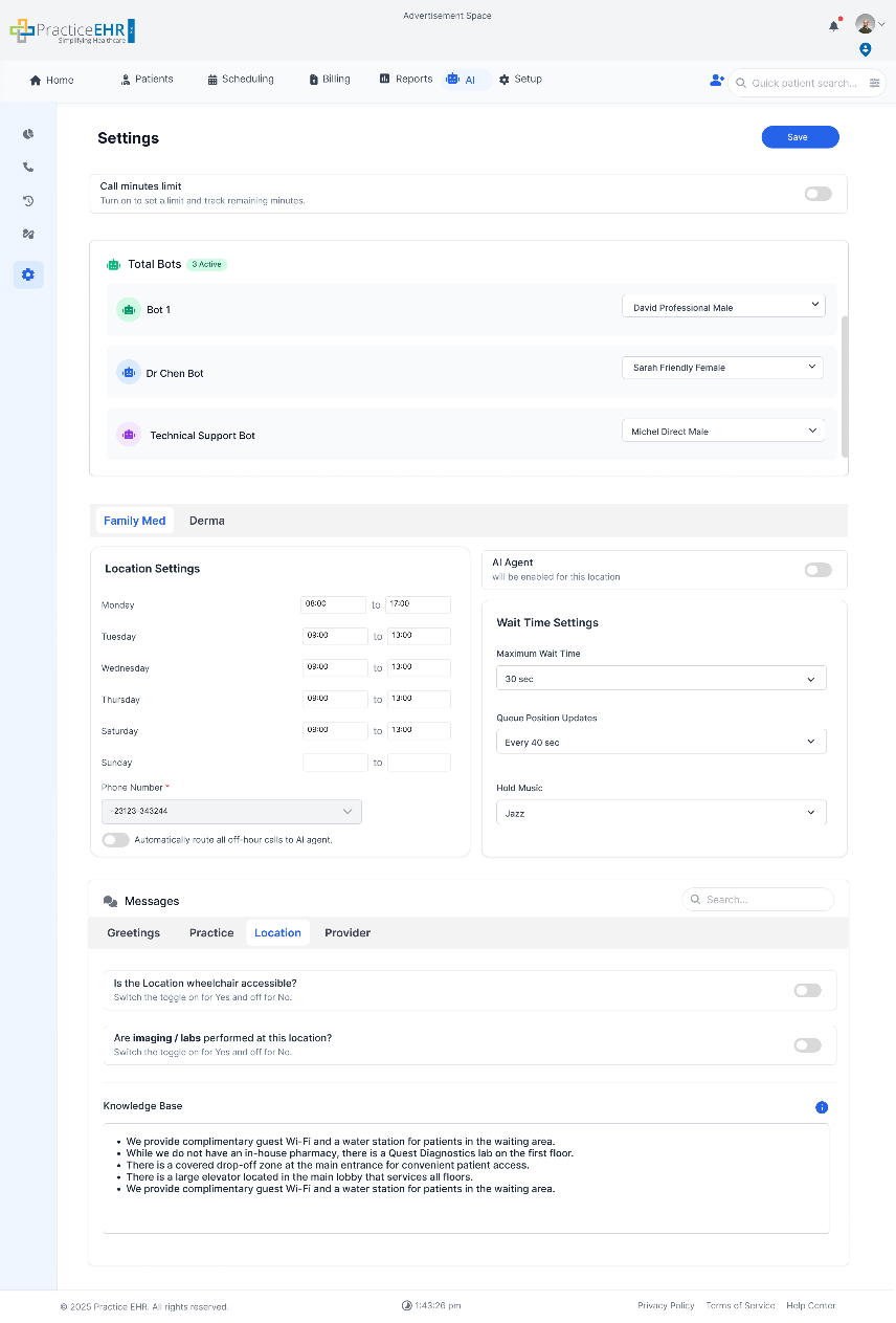 Knowledge Base textarea in Messages tab