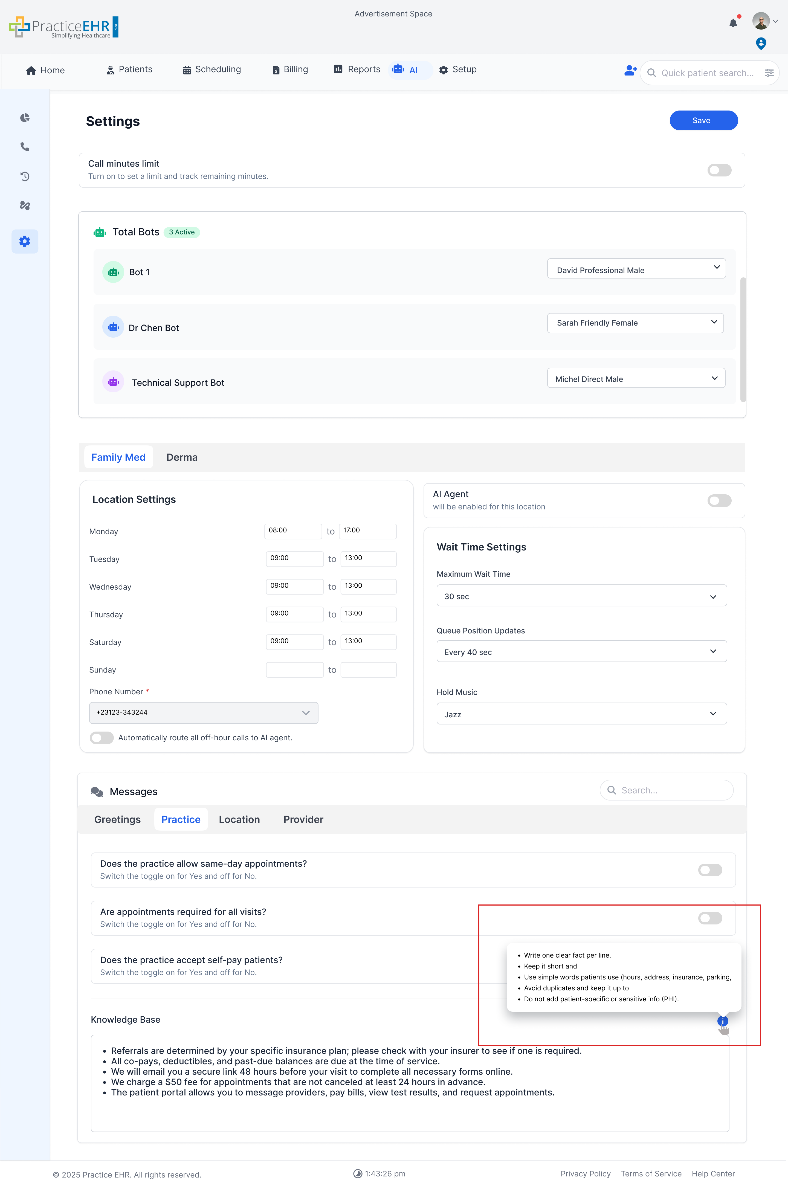 Knowledge Base info icon