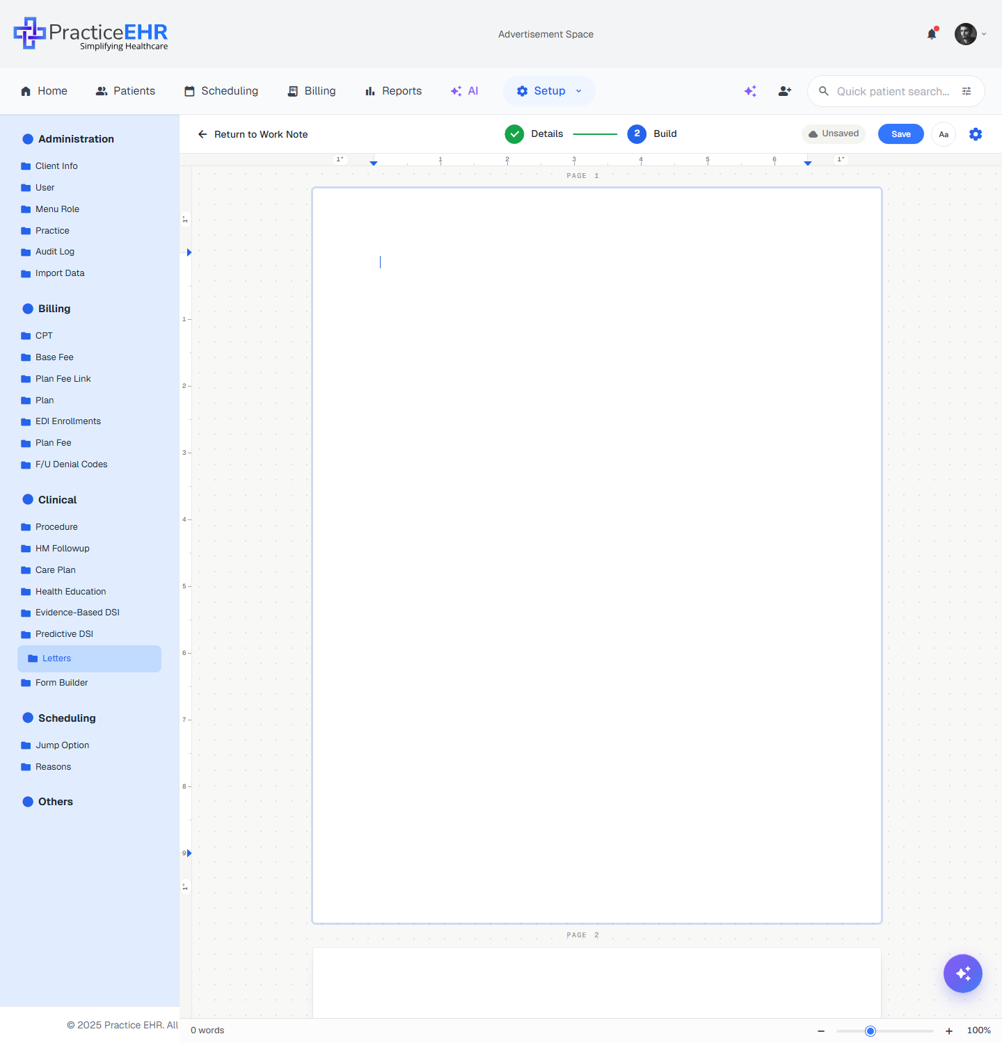 Step 2 — Editor canvas (text toolbar hidden by default)