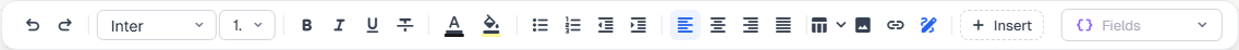 Editor formatting toolbar