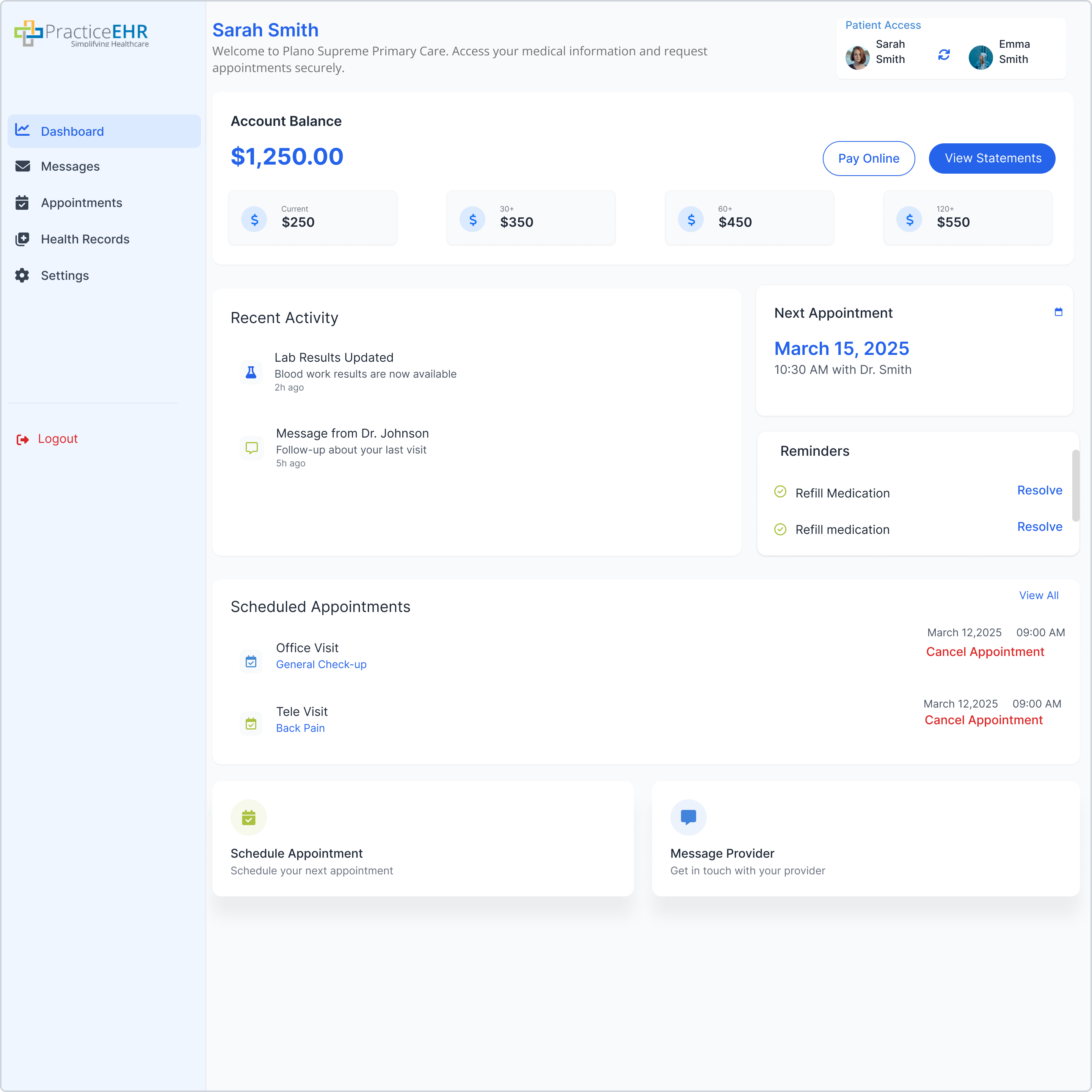 Account Switching Dashboard