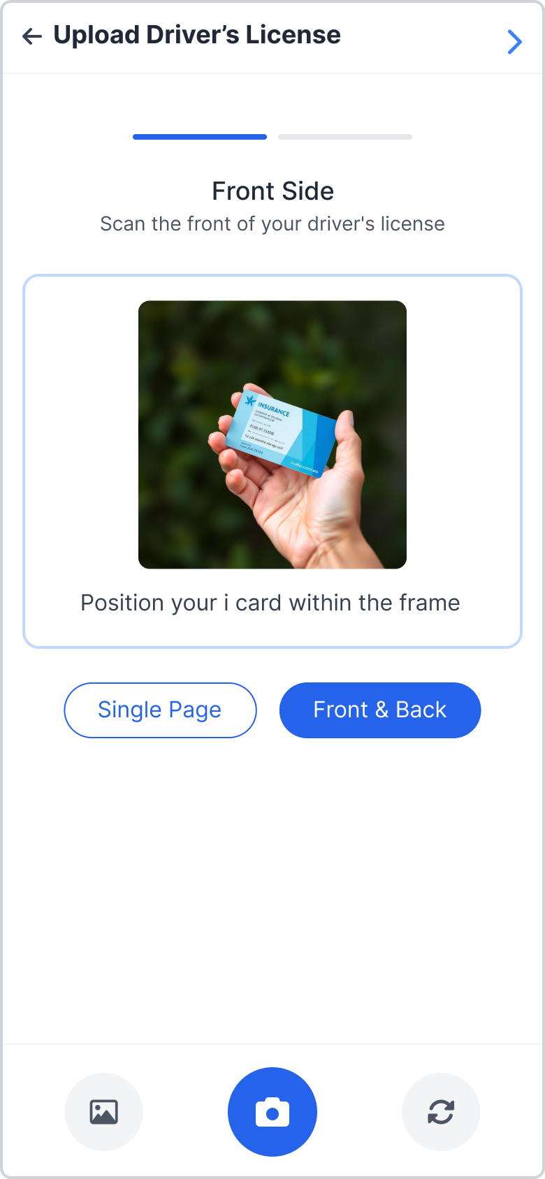 Upload License Front