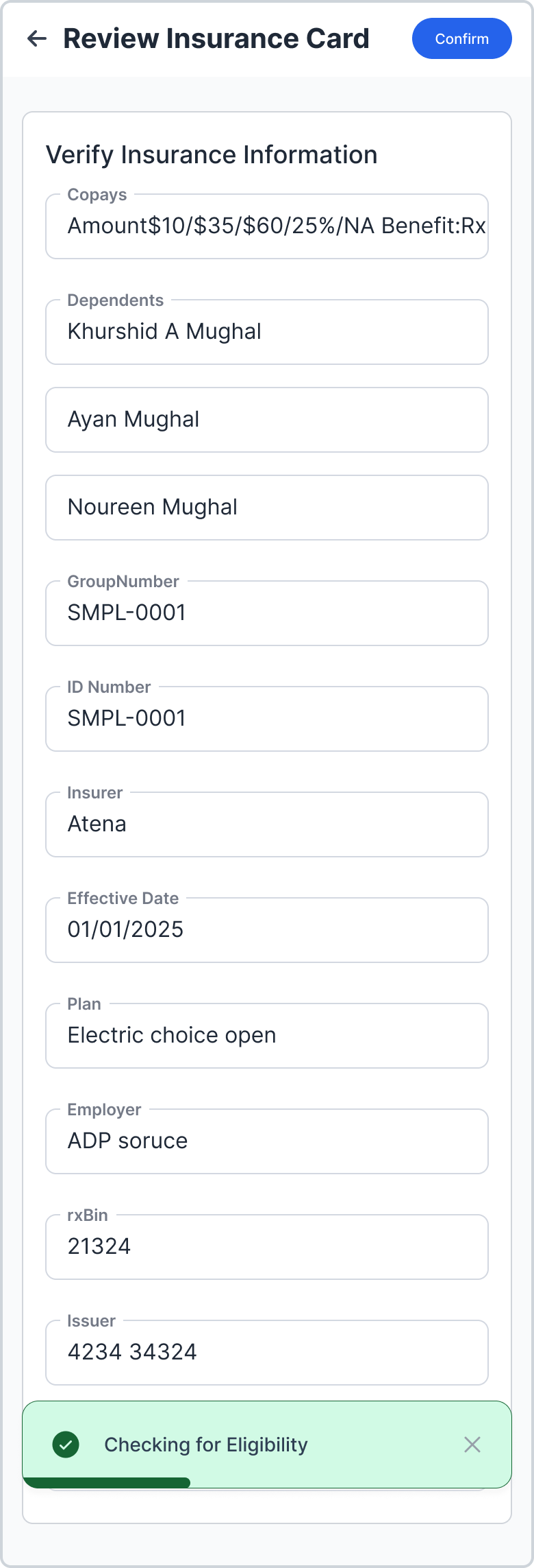Checking Eligibility