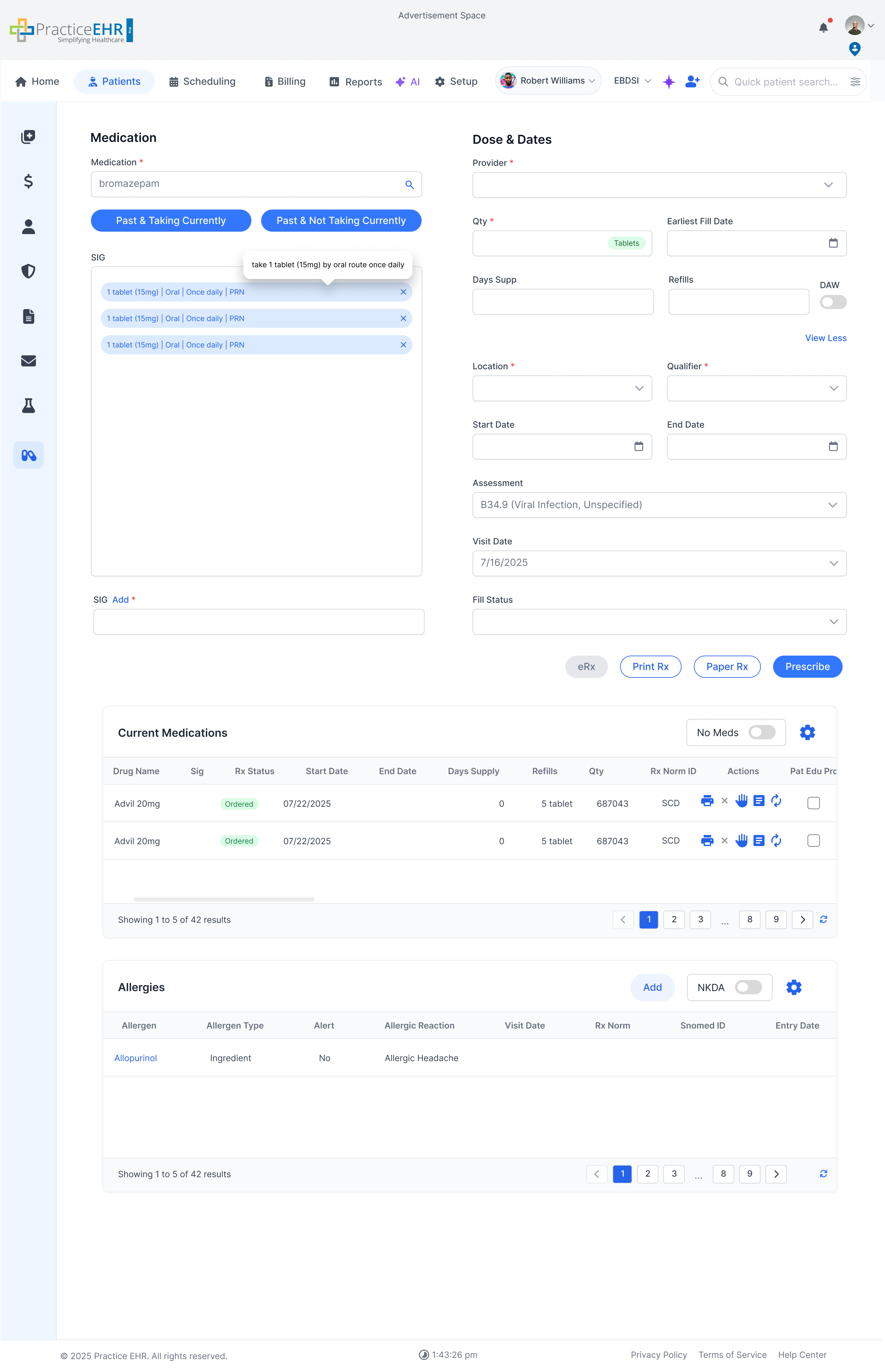 Medication screen image