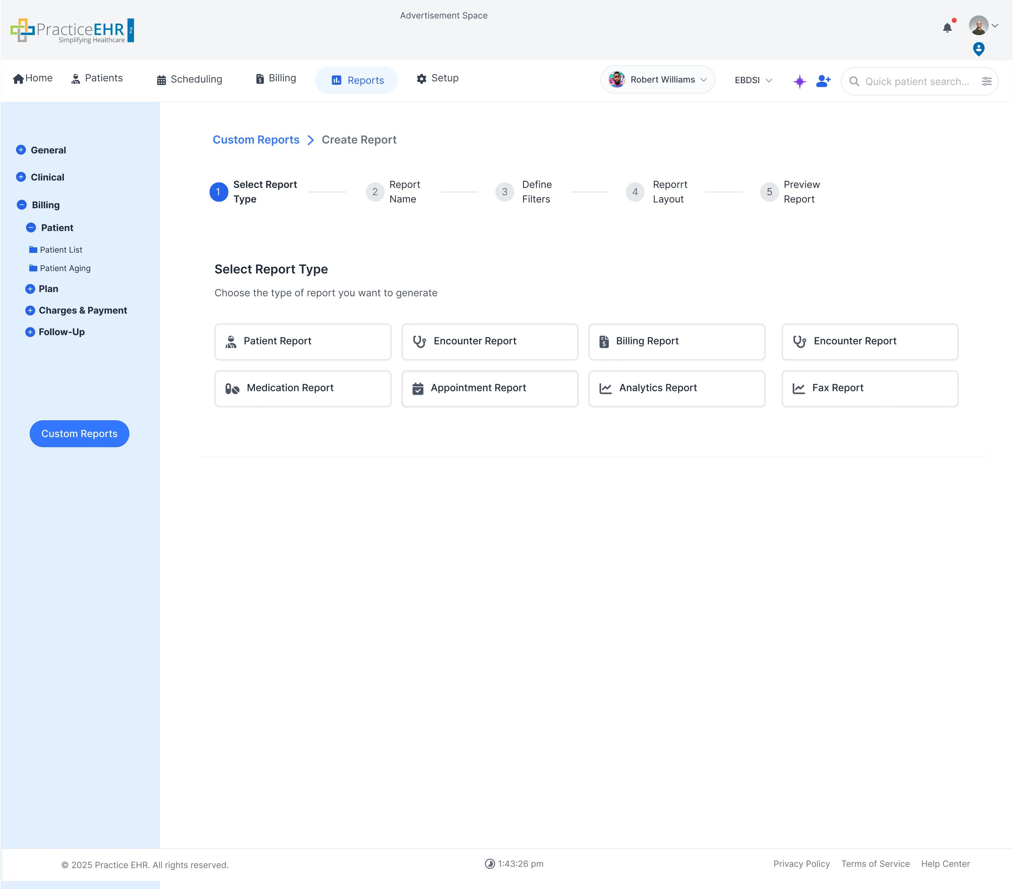 1. Select Report Type