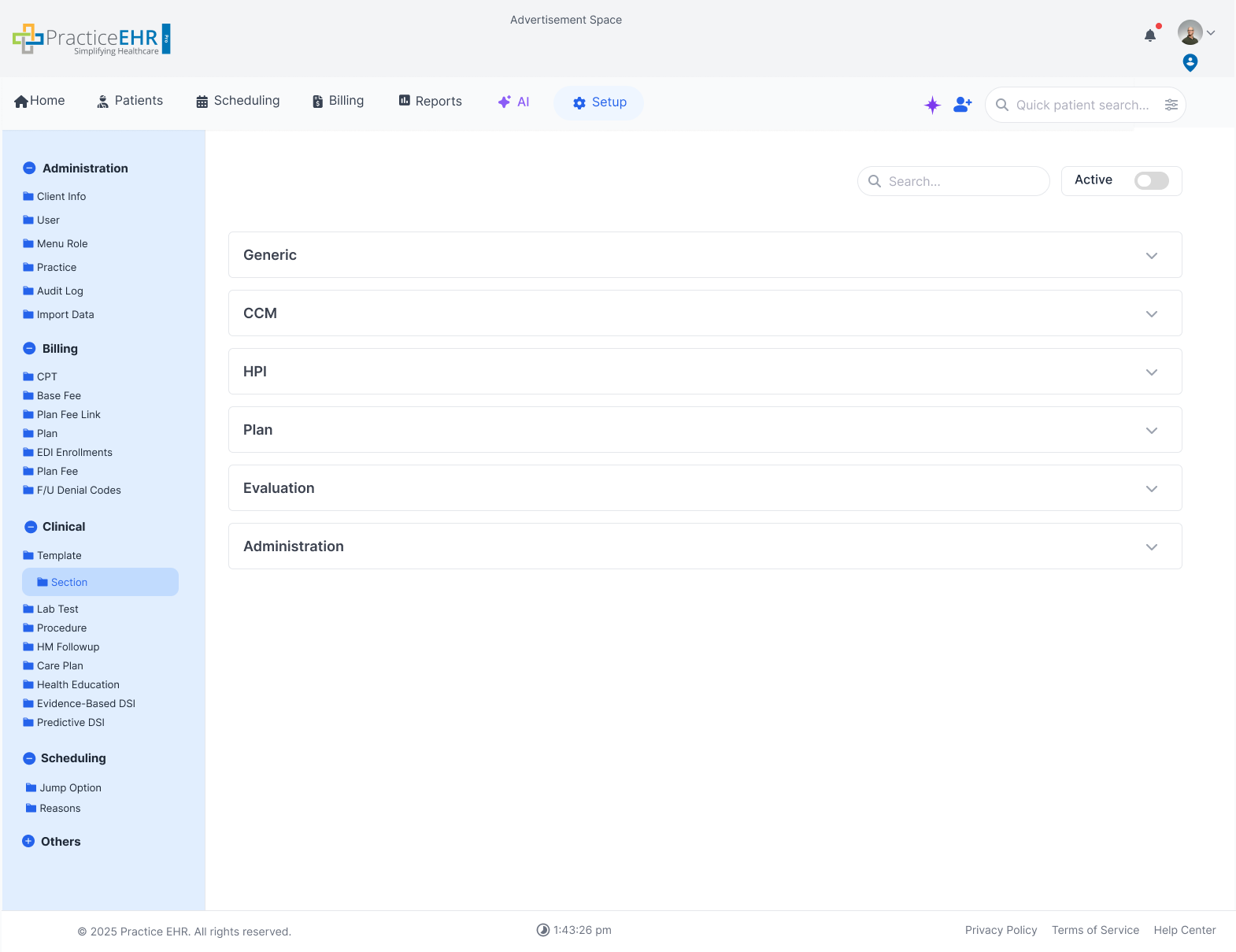 Clinical section overview